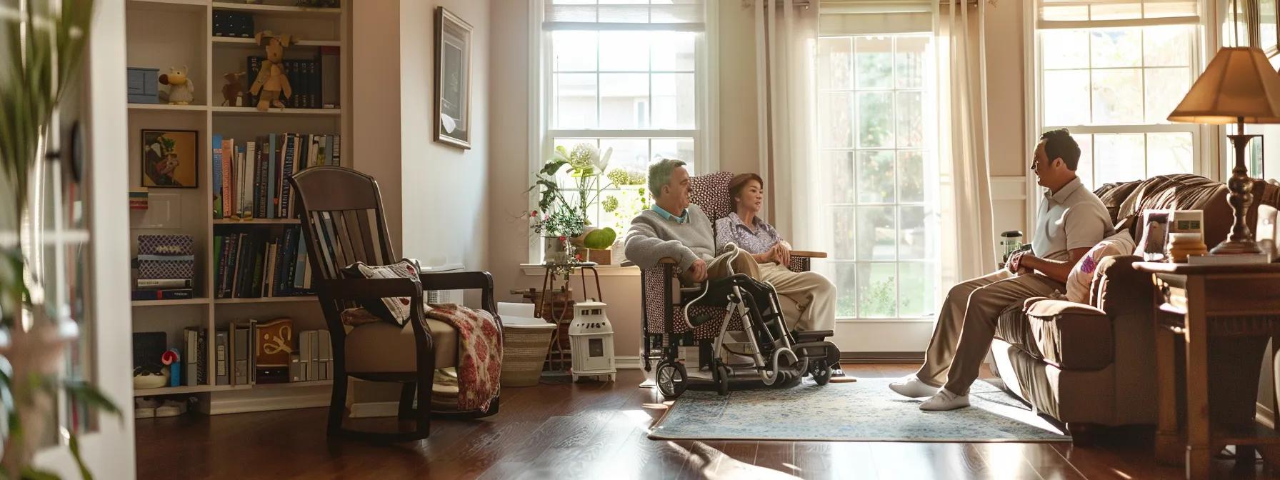 a modern, well-organized home care setting showcases a variety of essential medical supplies and durable equipment, highlighted by a professional caregiver assisting an elderly patient, embodying comfort, independence, and empowerment in health management.