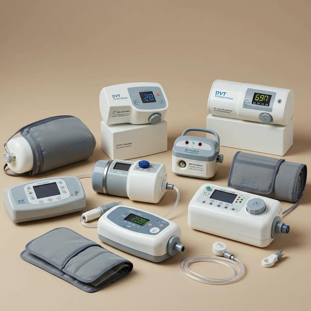 Variety of DVT compression pumps for rental and purchase, showcasing options for patients